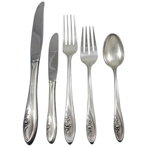 Rose Solitaire By Towle Sterling Silver Flatware Set For 12 Service 67