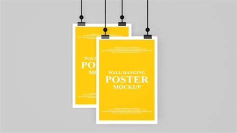 Premium Psd Psd Wall Hanging Poster Mockup