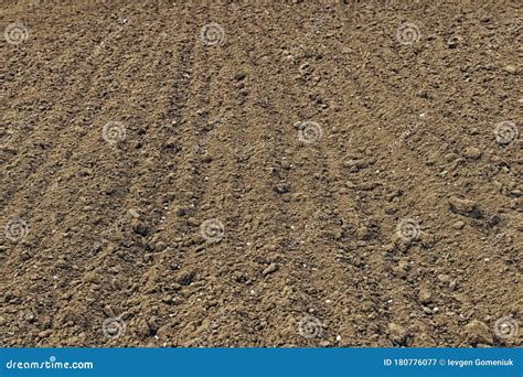 A Close Up Of Freshly Tilled Soil With Till Marks And Textures In The