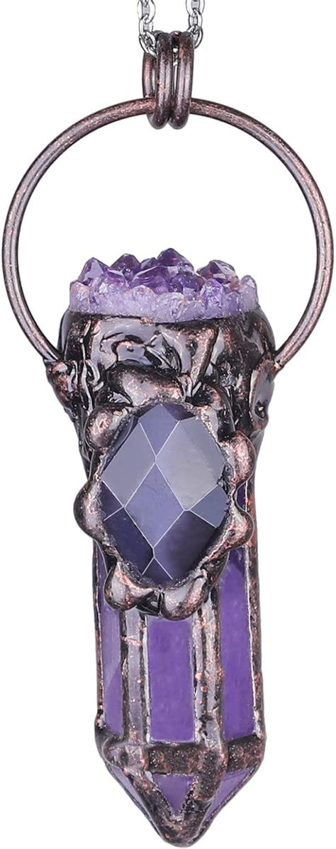 Kyeygwo Amethyst Heilstein Punkt Anh Nger Mit Amethyst Drusensegment