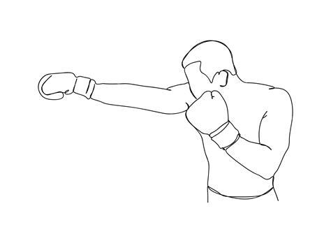 Premium Vector Boxing Player Single Line Art Drawing Continues Line