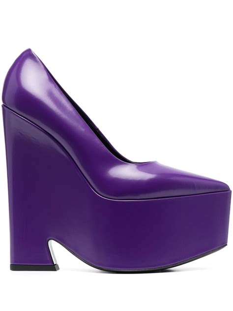 Versace Tempest Mm Platform Pumps In Purple Lyst