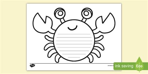 Friendly Crab Writing Frame Hecho Por Educadores Twinkl