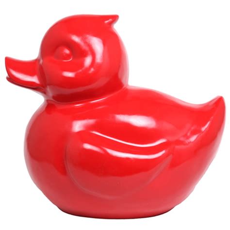 Canard rouge en résine 65 cm Prince Décoration