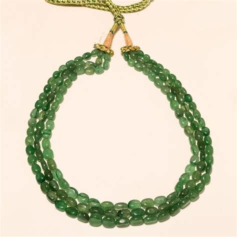 Natural Zambian Emerald Beaded Necklace Women Handmade Party Ware