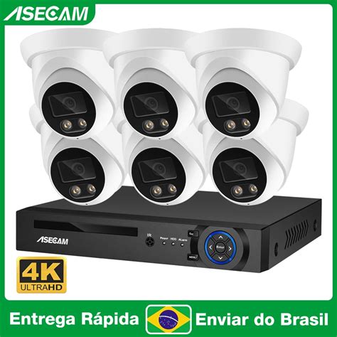 Asecam Mp K C Mera De Seguran A Kit Exterior H Nvr Udio Detec O