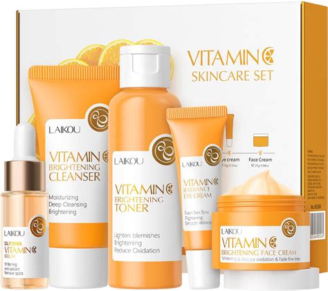 Vitamin C Skincare Set Moisturizing Face Skin Care Kit With Facial Cleanser Face