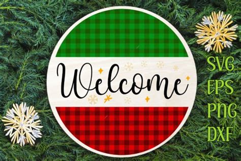 Christmas Round Sign Svg Welcome Sign Graphic By Md Shahjahan