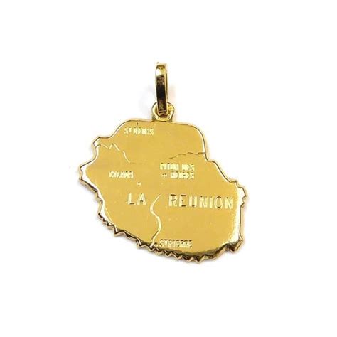 Pendentif carte de la réunion en plaqué or 20mmx15mm RC003999 Achat