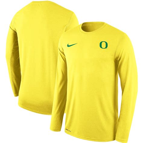 Mens Nike Yellow Oregon Ducks Team Logo Legend Performance Long Sleeve