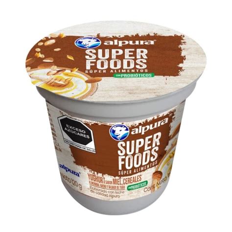 Yoghurt Alpura Super Foods Sabor Miel Con Cereales 120 G Bodega