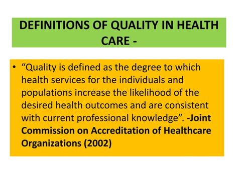 Quality Assurance In Nursing Management PPT