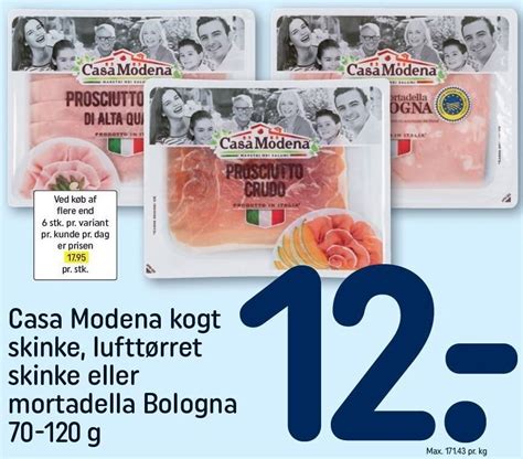 Casa modena kogt skinke lufttørret skinke eller mortadella bologna