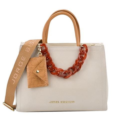 Bolsa Tote Off White Brulée Caramelo Tan Corrente Jorge Bischoff