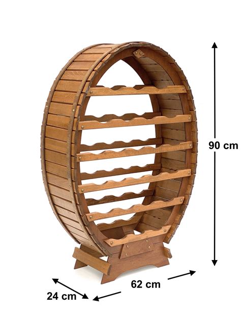 DanDiBo Weinregal Holz Stehend Weinfass 24 Flaschen Braun Flaschenregal