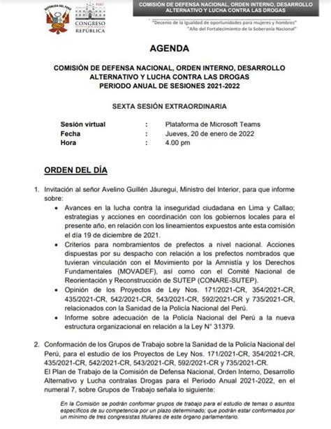 Ministro Avelino Guillén explicará designación de prefectos ante