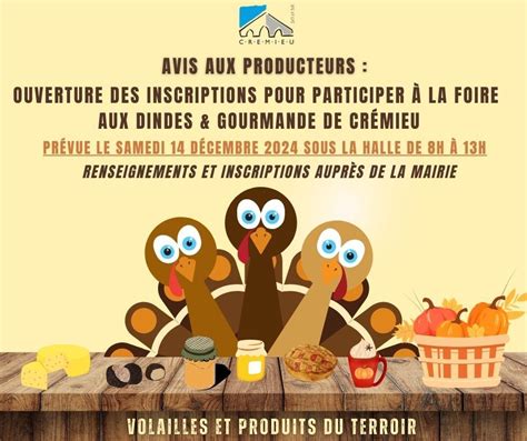 Ouverture Des Inscriptions Pour La Foire Aux Dindes Gourmande Du 14