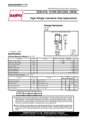 Sa Datasheet Pdf Sanyo Panasonic Pnp Npn Epitaxial Planar