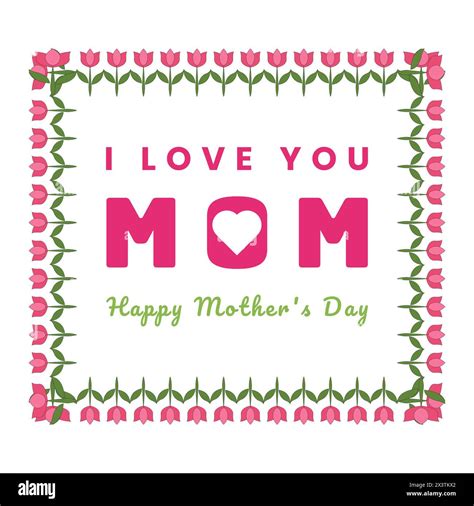 I Love You Mom Happy Mothers Day Greeting Card Vector Banner