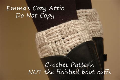 Crochet PATTERN - Basketweave Boot Cuffs - Boot Cuff - Leg Warmers - Boot Socks on Luulla