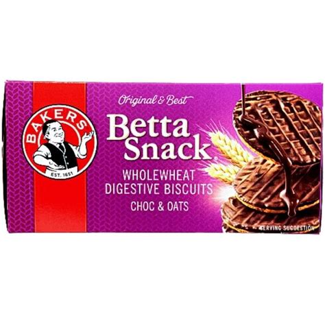 Bakers Betta Snack Choc And Oats Biscuits 200g Sk6001056858915