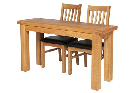 Lichfield Narrow Flip Top Oak Extending Table 140cm X 45cm Oak Dining