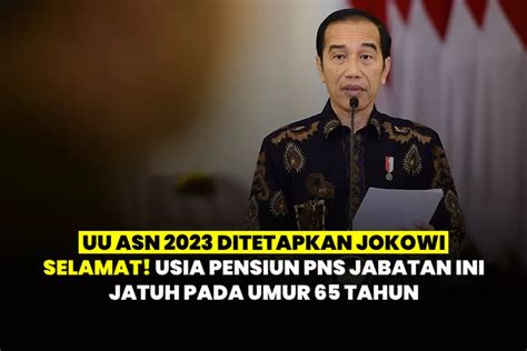 Negara Berlakukan UU ASN No 20 Tahun 2023 Selamat Batas Usia Pensiun