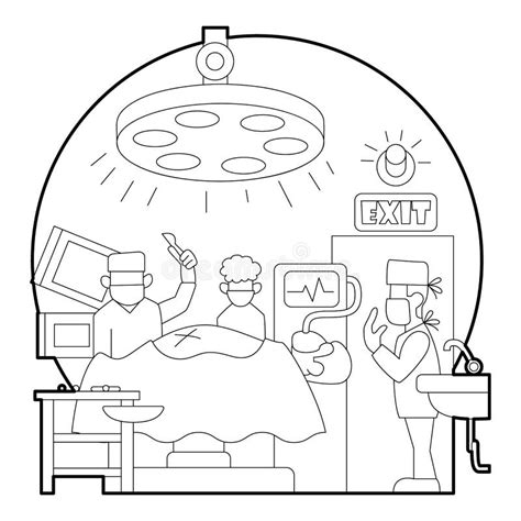 Omtrek Van De Kleurenomtrek Van Het Operatietoerpictogram Vector