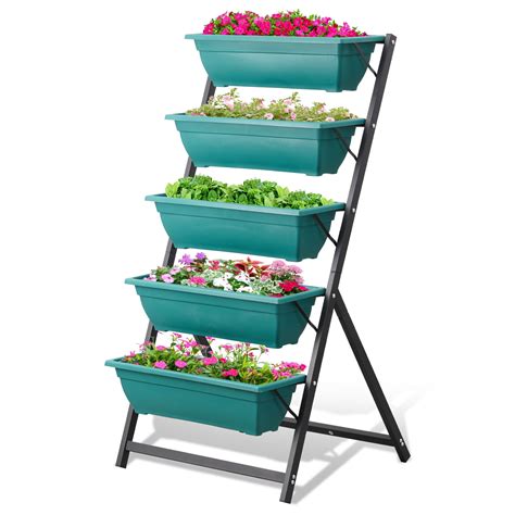 Ainfox Vertical Raised Garden Bed Vertical Garden Planter Box With 5