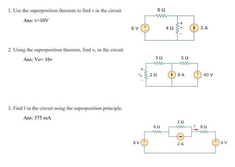 Solved 1 Use The Superposition Theorem To Find V In The Chegg