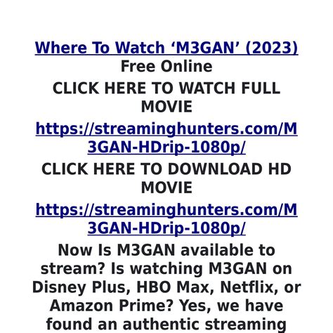 Where To Watch ‘m3gan 2023 Fullmovie Online Streaming At Homepdf