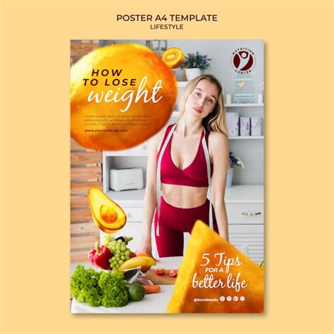 Plantilla De Póster De Estilo De Vida De Alimentación Saludable Archivo Psd Gratis