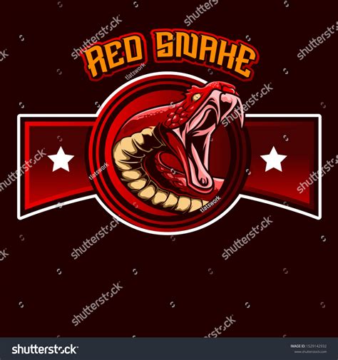 Red Snake Mascot Logo Badge Stock Vector Royalty Free 1529142932