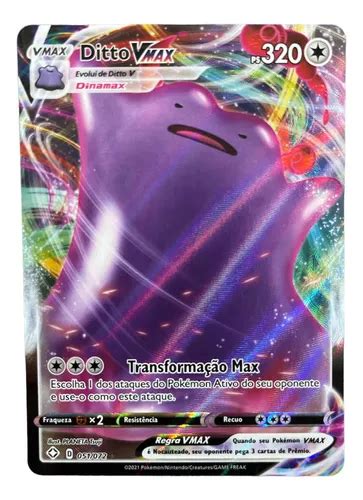 Carta Pokémon Ditto Vmax Ultra Rara Copag Parcelamento Sem Juros