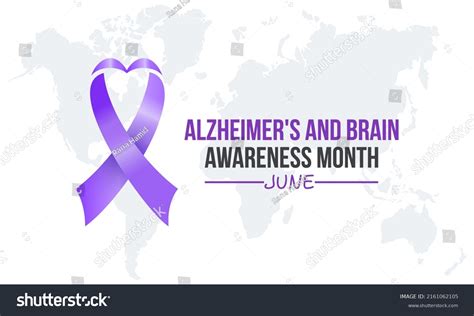 Alzheimers Brain Awareness Month Every June Stock Vector Royalty Free