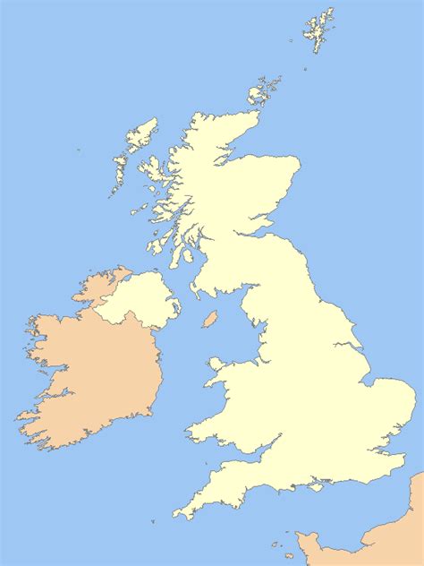 Outline Map Of United Kingdom And Ireland