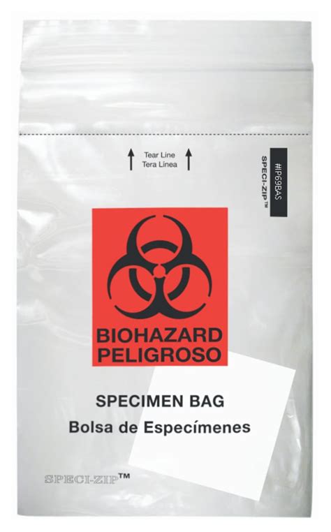 Minigrip™ SPECI-ZIP™ Reclosable Clear Biohazard Bags with Black and Red ...