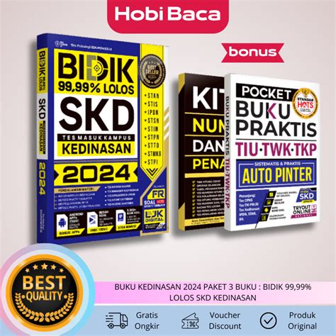 Jual BUKU KEDINASAN 2024 PAKET 3 BUKU BIDIK 99 99 LOLOS SKD