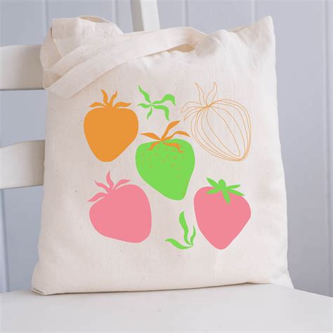 Strawberry Tote Bag Strawberry T Bag Strawberries Cute Strawberry