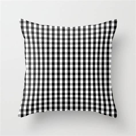 Buy Classic Black White Gingham Check Pattern Throw Pillow By