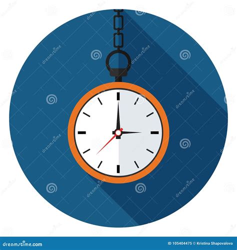 Pocket Watch Icon in Flat Design. Stock Illustration - Illustration of logo, measurement: 105404475