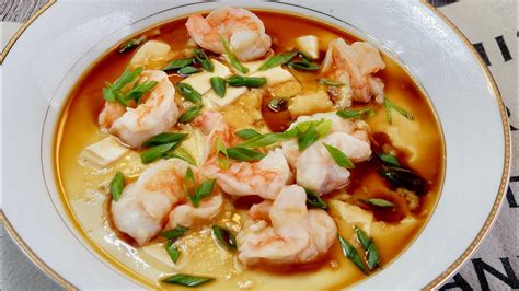 How To Make The Smoothest Chinese Steamed Egg W Shrimp And Tofu 虾仁豆腐蒸水蛋