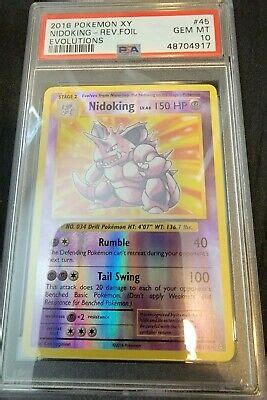 Reverse Holo Foil Nidoking Evolutions Set Pokemon Cards Psa