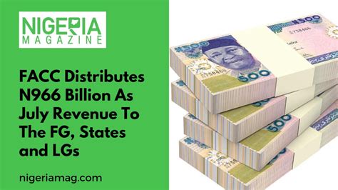 Facc Distributes N Billion As July Revenue To The Fg States And Lgs