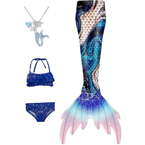 Piger Mermaid Tail Badedragt Kostume Prinsesse Bikini Badedragt S T