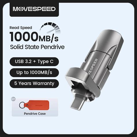 MOVESPEED 1000MB S Solid State Pen Drive USB3 2 Gen 2 Type C Flash