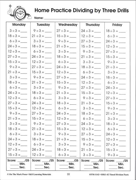 Multiplication Facts Sheets