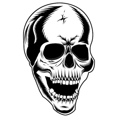 Premium Vector Human Skull Illustration