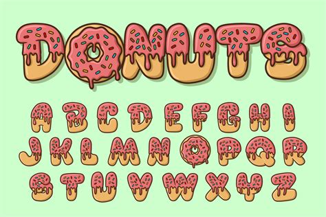 Alphabet Donuts Text Vector Letters Vector Art At Vecteezy