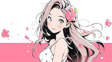 Premium Photo Handpainted Anime Summer Cool Swimsuit Girl Illustration Bikini Swimsuit Design